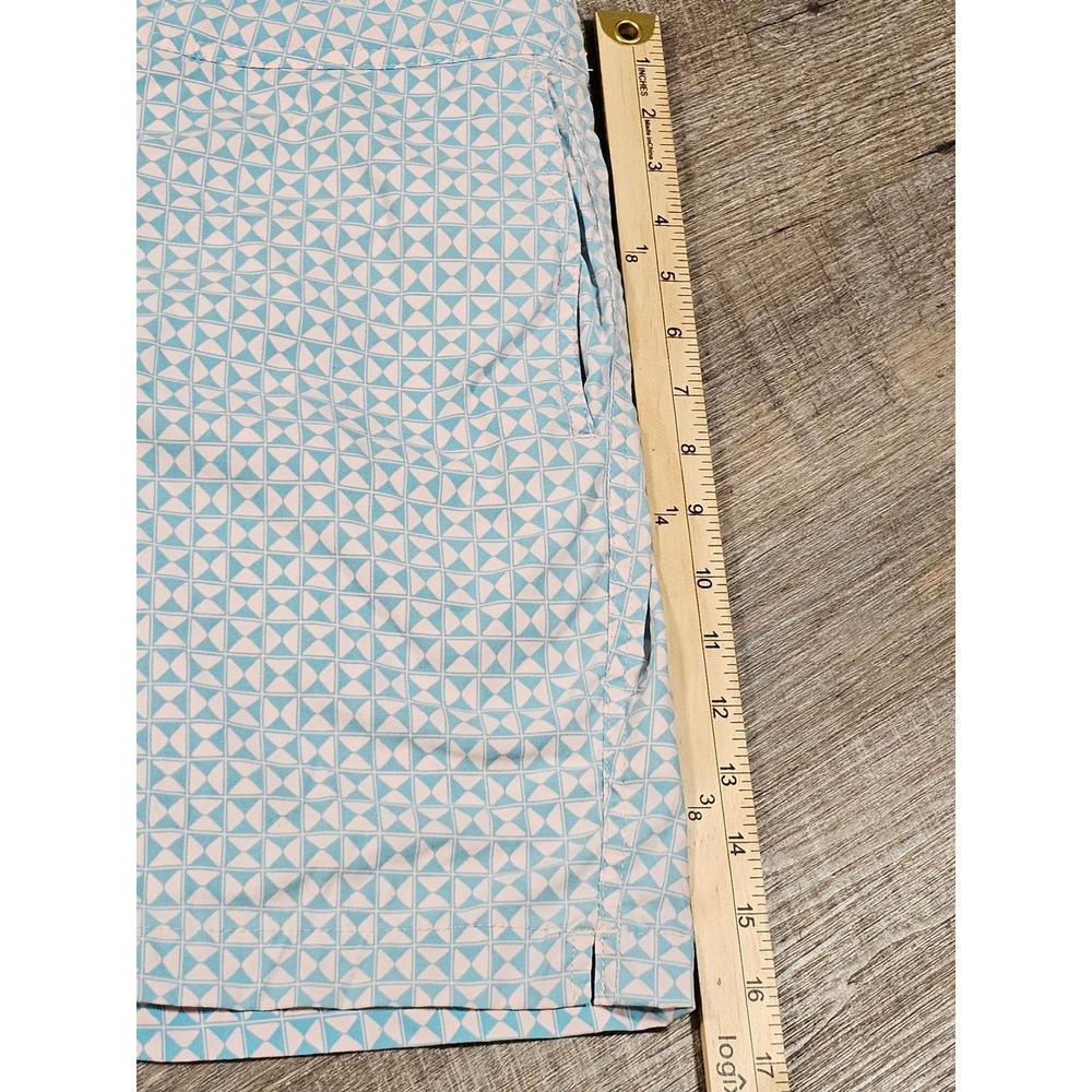 J. Crew Mens Blue Geometric Print Board Shorts Swim Trunks Size 34 7 Inch Inseam - Picture 6 of 9